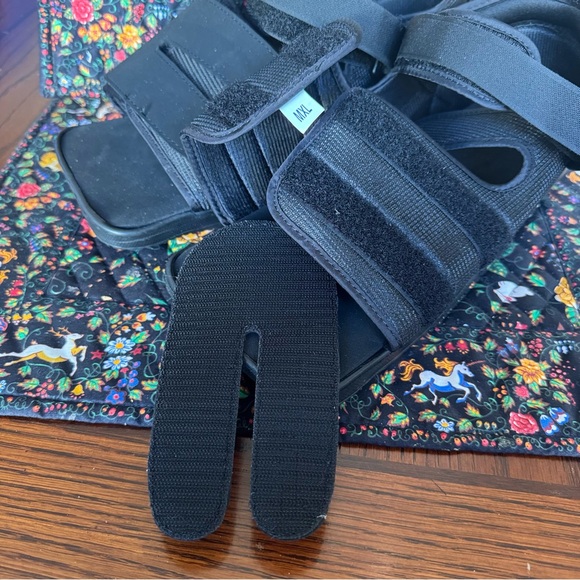 Pair Men’s XL Square Toe Post-Op Shoe Boot After Surgery Foot Brace Black - Picture 7 of 8